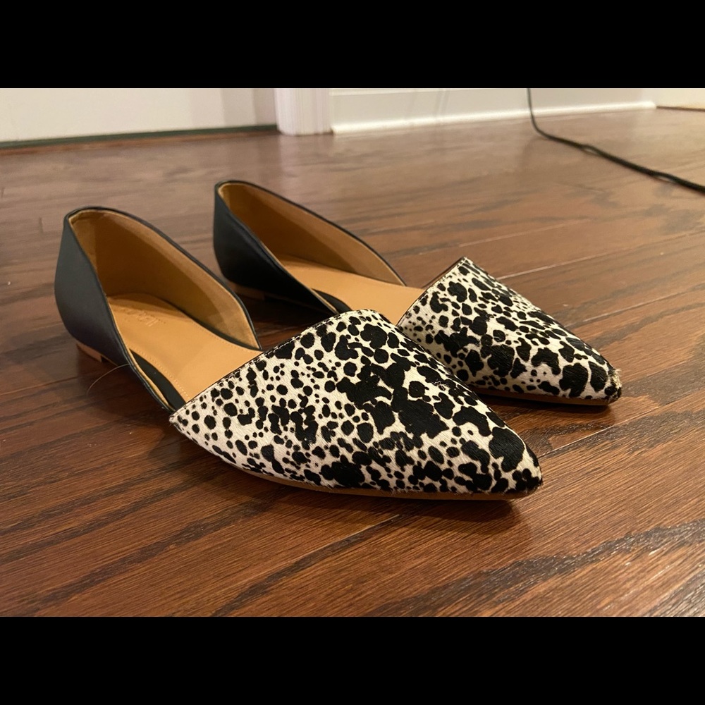 J Crew Leopard D’Orsay Flats